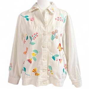 Floral Embroidered Button-Up Shirt